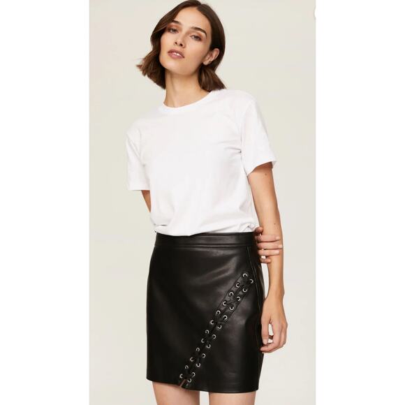 NWT [BLANK NYC ] Black Vegan Leather Mini Skirt - Picture 11 of 11
